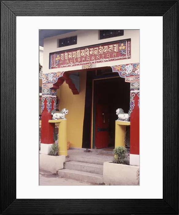 Framed Print : Tibetan Buddhist temple, McLeod Ganj, Dharamsala, India, 1988. Creator: Amanda Waite Framed Print : Tibetan Buddhist temple, McLeod Ganj, Dharamsala, India, 1988. Creator: Amanda Waite