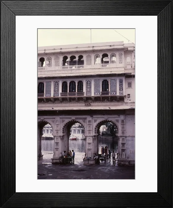 Framed Print : Entrance to the ghats, Lake Pichola, Udaipur, India, 1988. Creator: Amanda Waite Framed Print : Entrance to the ghats, Lake Pichola, Udaipur, India, 1988. Creator: Amanda Waite