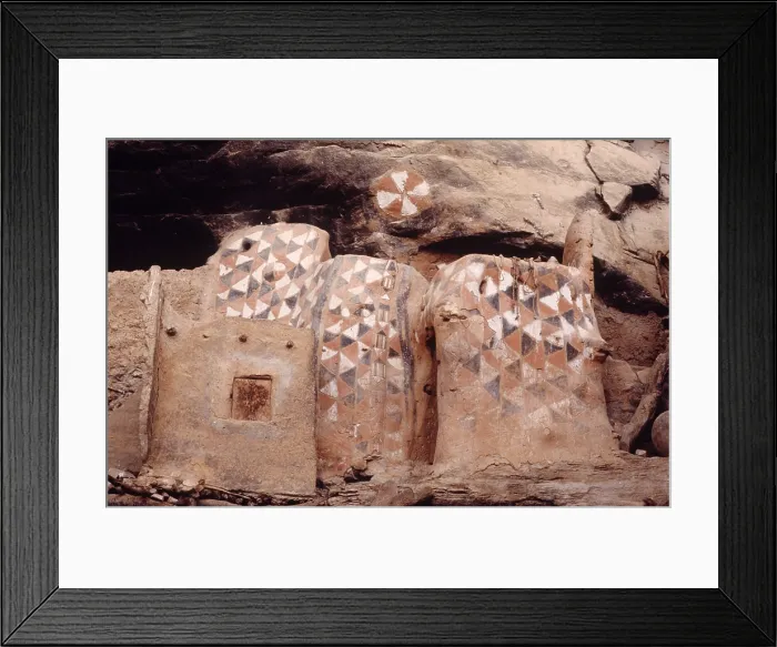 Framed Print : Painted buildings, Bandiagara Escarpment, Pays Dogon, Mali, 1989. Creator: Amanda Waite Framed Print : Painted buildings, Bandiagara Escarpment, Pays Dogon, Mali, 1989. Creator: Amanda Waite