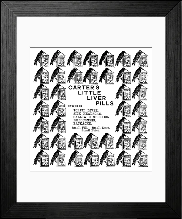 Framed Print : Advertisement for Carter's Little Liver Pills, 1895. Creator: Unknown. Advertisement for Carter's Little Liver Pills, 1895. Creator: Unknown Framed Print : Advertisement for Carter's Little Liver Pills, 1895. Creator: Unknown. Advertisement for Carter's Little Liver Pills, 1895. Creator: Unknown