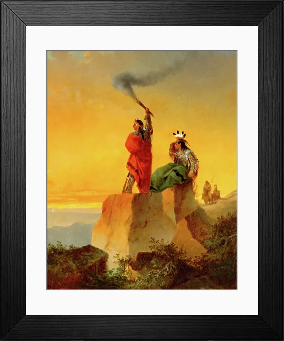 Framed Print : Indian Telegraph, 1860. Creator: John Mix Stanley