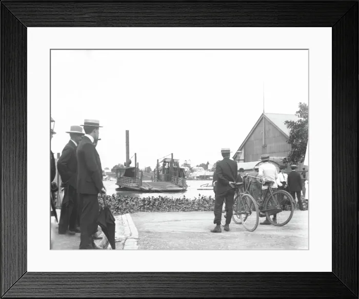 Framed Print : Central steam vehicular ferry horse ferry' that ran across the Brisbane River from... 1905 Framed Print : Central steam vehicular ferry horse ferry' that ran across the Brisbane River from... 1905