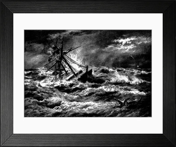 Framed Print : A Winter Gale on the Goodwins, 1895. Creator: George Meisenbach Framed Print : A Winter Gale on the Goodwins, 1895. Creator: George Meisenbach