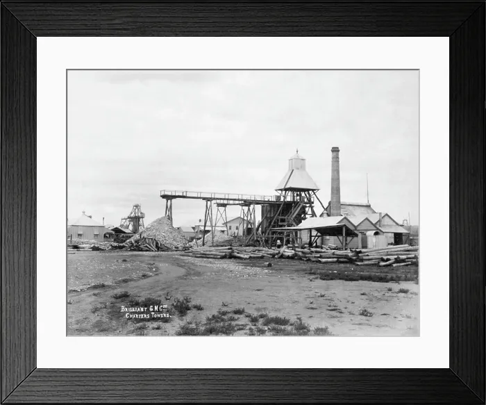Framed Print : Charters Towers Brilliant G M Coy mine, 1894. Creator: Poul C Poulsen Framed Print : Charters Towers Brilliant G M Coy mine, 1894. Creator: Poul C Poulsen