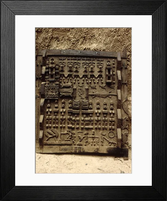 Framed Print : Carved wooden door, Pays Dogon, Mali, 1990. Creator: Amanda Waite Framed Print : Carved wooden door, Pays Dogon, Mali, 1990. Creator: Amanda Waite