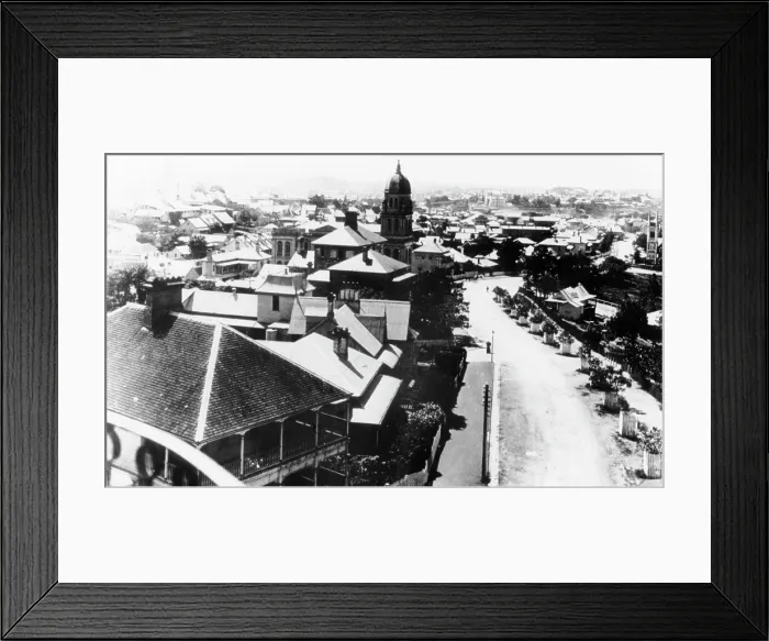 Framed Print : Aerial photo of Wickham Terrace, c1896. Creator: Poul C Poulsen Framed Print : Aerial photo of Wickham Terrace, c1896. Creator: Poul C Poulsen