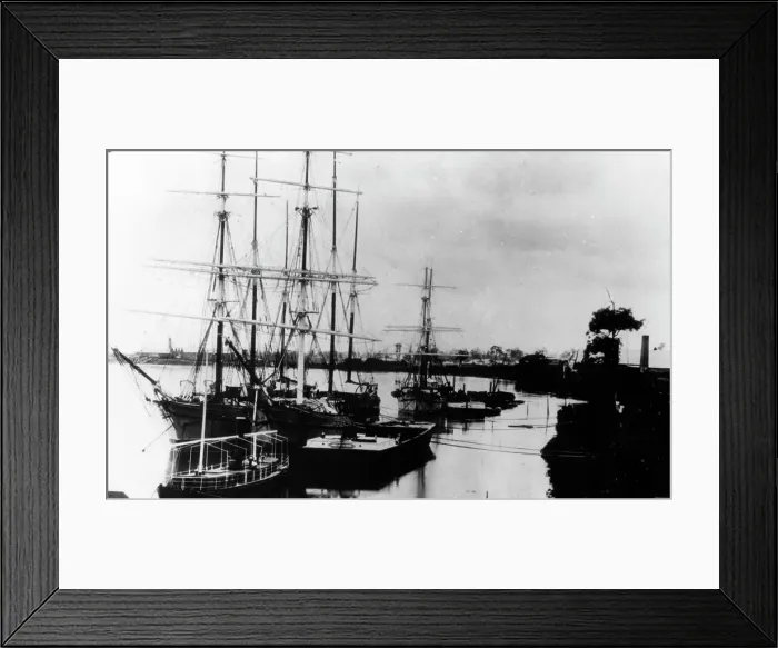 Framed Print : New Farm looking along the Brisbane River, c1883. Creator: Unknown Framed Print : New Farm looking along the Brisbane River, c1883. Creator: Unknown