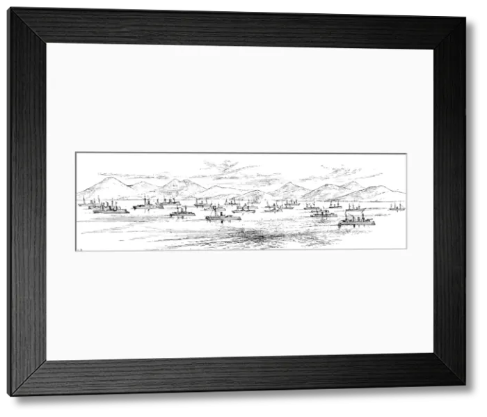 Framed Print : Ta-Lien-Whan Bay, with the Japanese Fleet, (1895). Creator: Carl Hentschel Framed Print : Ta-Lien-Whan Bay, with the Japanese Fleet, (1895). Creator: Carl Hentschel