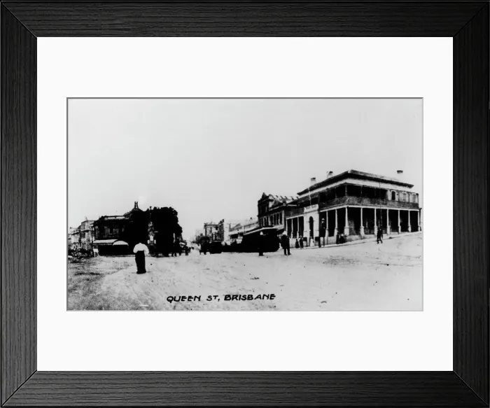 Framed Print : Bank of Australasia, Corner Queen and Wharf Streets, Brisbane, 1897. Creator: Unknown Framed Print : Bank of Australasia, Corner Queen and Wharf Streets, Brisbane, 1897. Creator: Unknown