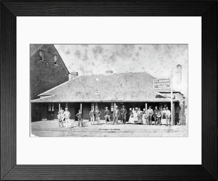 Framed Print : St. Patrick's Tavern, Queen Street, Brisbane, c1873. Creator: Unknown. St. Patrick's Tavern, Queen Street, Brisbane, c1873. Creator: Unknown Framed Print : St. Patrick's Tavern, Queen Street, Brisbane, c1873. Creator: Unknown. St. Patrick's Tavern, Queen Street, Brisbane, c1873. Creator: Unknown
