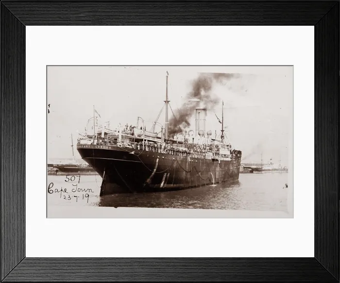 Framed Print : Bernard Laurence Barney Nugent returned on this ship, SS Frankfurt, 1919. Creator: Murphy. Bernard Laurence Barney Nugent returned on this ship, SS Frankfurt, 1919