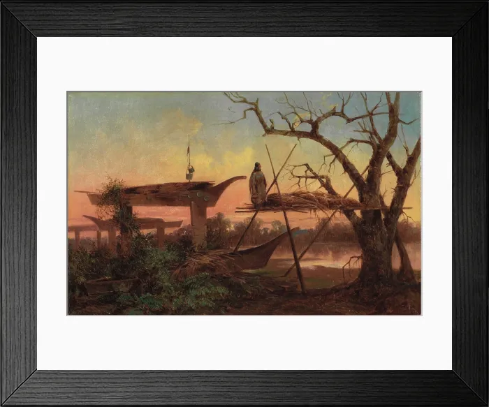 Framed Print : Chinook Burial Grounds, c1870. Creator: John Mix Stanley Framed Print : Chinook Burial Grounds, c1870. Creator: John Mix Stanley