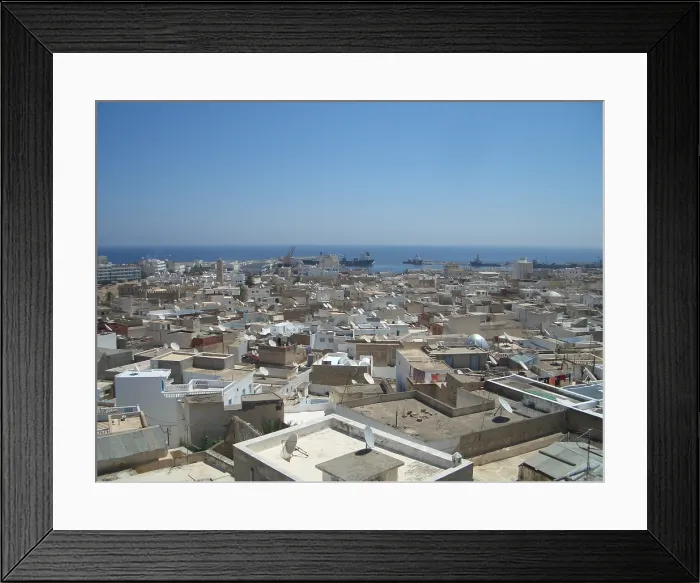Framed Print : Rooftop view and Mediterranean, Sousse, Tunisia, 2009. Creator: Amanda Waite Framed Print : Rooftop view and Mediterranean, Sousse, Tunisia, 2009. Creator: Amanda Waite