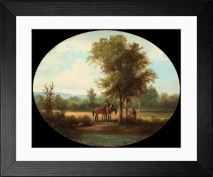 Framed Print : A Morning in Milk River Valley, c1870. Creator: John Mix Stanley Framed Print : A Morning in Milk River Valley, c1870. Creator: John Mix Stanley