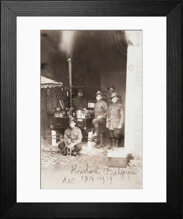 Framed Print : Bernard Laurence Barney Nugent, postcard handwritten Hastiere Belgique A.I.F. 1914-1919 Framed Print : Bernard Laurence Barney Nugent, postcard handwritten Hastiere Belgique A.I.F. 1914-1919