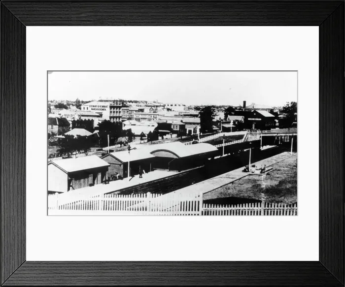Framed Print : Central Station from Wickham Terrace, Brisbane, Queensland, 1889. Creator: Unknown Framed Print : Central Station from Wickham Terrace, Brisbane, Queensland, 1889. Creator: Unknown