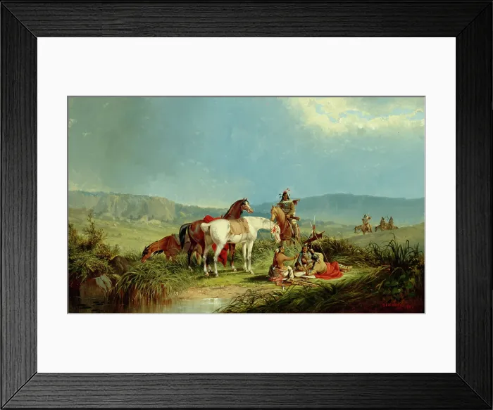 Framed Print : Indians Playing Cards, 1866. Creator: John Mix Stanley Framed Print : Indians Playing Cards, 1866. Creator: John Mix Stanley