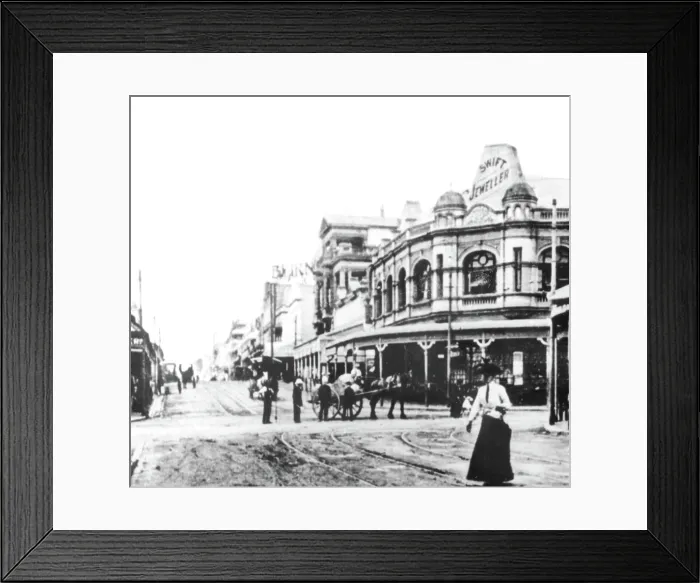 Framed Print : Swift's Jewellery Store on the corner of Wickham and Brunswick Streets, Fortitude Valley, 1901 Framed Print : Swift's Jewellery Store on the corner of Wickham and Brunswick Streets, Fortitude Valley, 1901