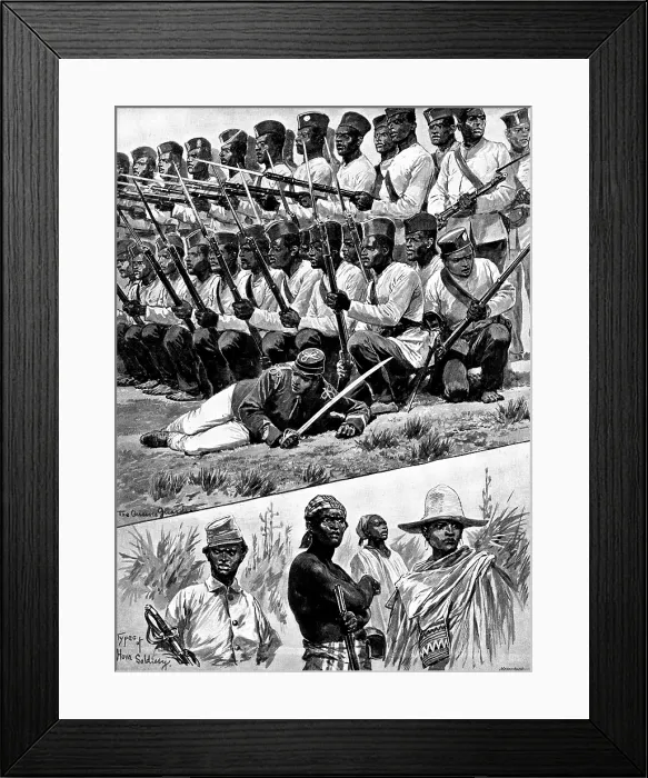 Framed Print : The Troubles in Madagascar: types of native soldiery, 1895. Creator: George Meisenbach Framed Print : The Troubles in Madagascar: types of native soldiery, 1895. Creator: George Meisenbach