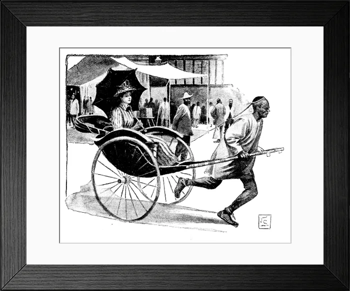Framed Print : A Jinricksha, 1895. Creator: Unknown Framed Print : A Jinricksha, 1895. Creator: Unknown