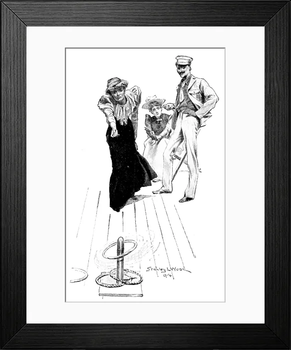 Framed Print : Deck-quoits, 1895. Creator: Stanley Llewellyn Wood Framed Print : Deck-quoits, 1895. Creator: Stanley Llewellyn Wood