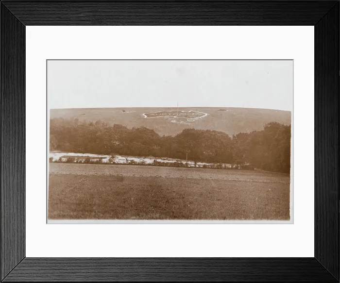 Framed Print : Large map of Australia carved into the chalk downs at Hurdcott Camp (Compton...2 June 1917. Creator: Murphy) Framed Print : Large map of Australia carved into the chalk downs at Hurdcott Camp (Compton...2 June 1917. Creator: Murphy)