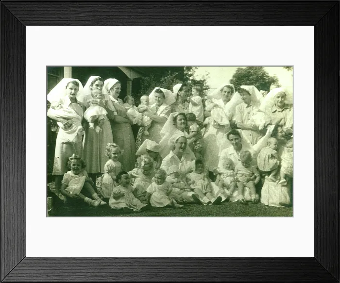 Framed Print : Babies and staff at St Monan's Hospital, 146 Holt Avenue, Cremorne, c1950. Creator: Unknown. Babies and staff at St Monan's Hospital, 146 Holt Avenue, Cremorne, c1950 Framed Print : Babies and staff at St Monan's Hospital, 146 Holt Avenue, Cremorne, c1950. Creator: Unknown. Babies and staff at St Monan's Hospital, 146 Holt Avenue, Cremorne, c1950