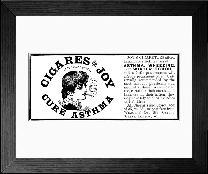 Framed Print : Advertisement for Joy's Cigarettes, 1895. Creator: Unknown. Advertisement for Joy's Cigarettes, 1895. Creator: Unknown Framed Print : Advertisement for Joy's Cigarettes, 1895. Creator: Unknown. Advertisement for Joy's Cigarettes, 1895. Creator: Unknown