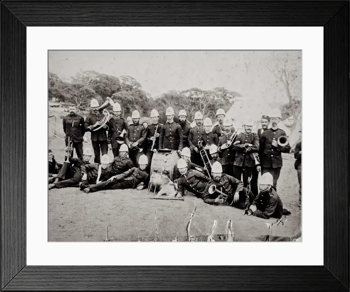 Framed Print : Royal NSW Regiment of Artillery band members, Middle Head, c1880s. Creator: Murphy Framed Print : Royal NSW Regiment of Artillery band members, Middle Head, c1880s. Creator: Murphy