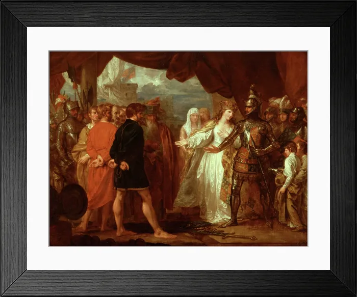 Framed Print : Queen Philippa Interceding for the Lives of the Burghers of Calais, 1788. Creator: Benjamin West Framed Print : Queen Philippa Interceding for the Lives of the Burghers of Calais, 1788. Creator: Benjamin West