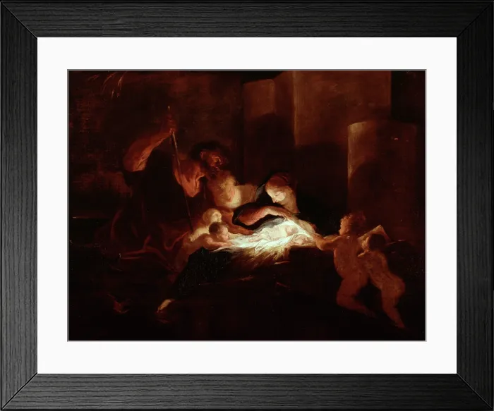 Framed Print : The Nativity, late 17th century. Creator: Pierre-Louis Cretey Framed Print : The Nativity, late 17th century. Creator: Pierre-Louis Cretey