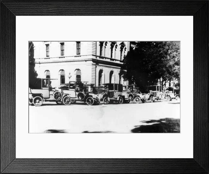 Framed Print : Brisbane's First Taxis, 1908. Creator: Unknown. Brisbane's First Taxis, 1908. Creator: Unknown Framed Print : Brisbane's First Taxis, 1908. Creator: Unknown. Brisbane's First Taxis, 1908. Creator: Unknown