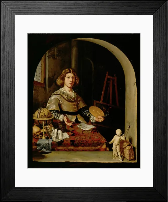 Framed Print : The Artist in His Studio, c.between 1665 and 1670. Creator: Cornelis Bisschop Framed Print : The Artist in His Studio, c.between 1665 and 1670. Creator: Cornelis Bisschop