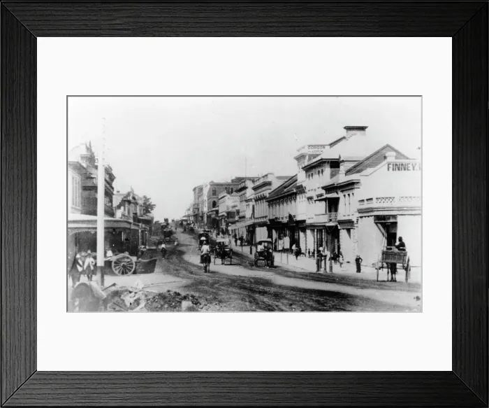 Framed Print : Queen Street from Edward Street, c1870. Creator: Unknown Framed Print : Queen Street from Edward Street, c1870. Creator: Unknown