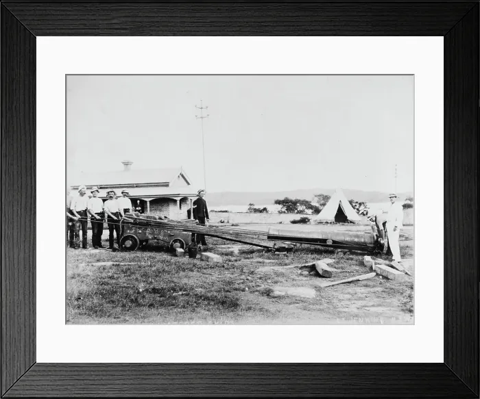 Framed Print : Students on the Long Course at the NSW School of Gunnery Middle Head, 1892. Creator: Unknown Framed Print : Students on the Long Course at the NSW School of Gunnery Middle Head, 1892. Creator: Unknown