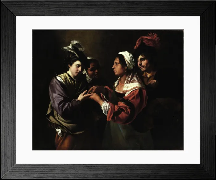 Framed Print : The Fortune Teller, c.between 1616 and 1617. Creator: Bartolomeo Manfredi Framed Print : The Fortune Teller, c.between 1616 and 1617. Creator: Bartolomeo Manfredi