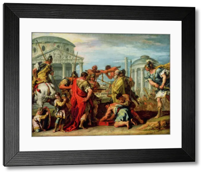 Framed Print : Camillus Rescuing Rome from Brennus, c.between 1716 and 1720. Creator: Sebastiano Ricci Framed Print : Camillus Rescuing Rome from Brennus, c.between 1716 and 1720. Creator: Sebastiano Ricci