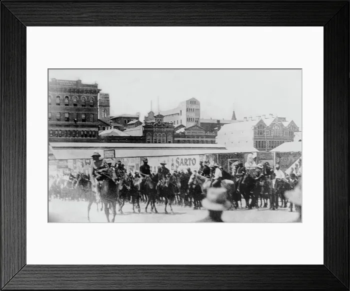 Framed Print : Special Troopers in Albert Square, 1912 Strike. Creator: Unknown Framed Print : Special Troopers in Albert Square, 1912 Strike. Creator: Unknown