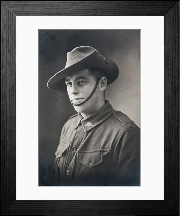Framed Print : Postcard of soldier Jack, friend of Bernard Laurence Barney Nugent Framed Print : Postcard of soldier Jack, friend of Bernard Laurence Barney Nugent