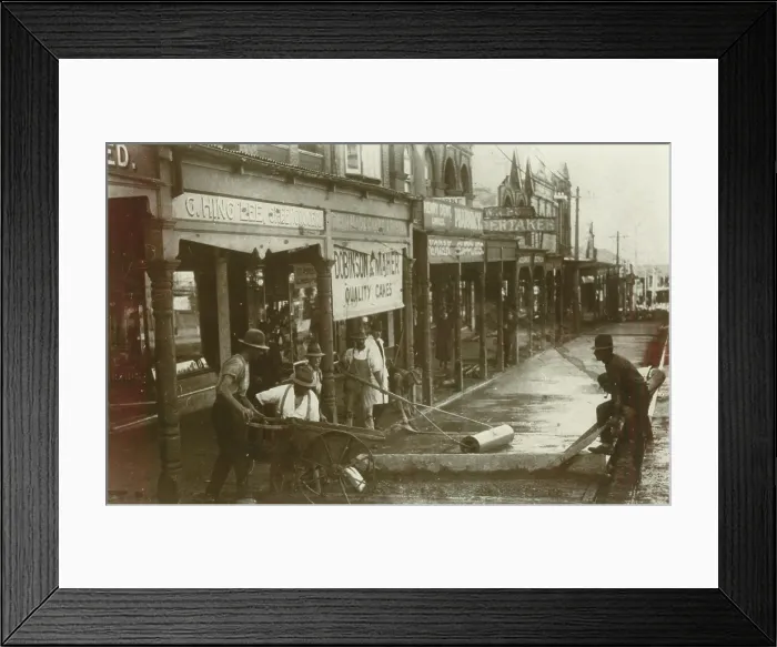 Framed Print : Concreting 670 - 680 Military Road, Mosman, c1920. Creator: Unknown