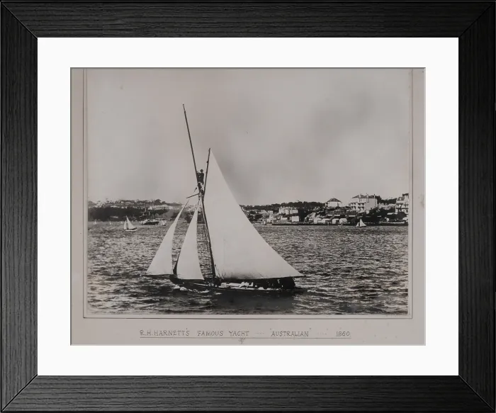 Framed Print : Harnett's yacht 'Australian', 1860. Creator: Unknown. Harnett's yacht 'Australian', 1860. Creator: Unknown Framed Print : Harnett's yacht 'Australian', 1860. Creator: Unknown. Harnett's yacht 'Australian', 1860. Creator: Unknown