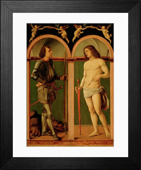 Framed Print : Saint George and Saint Sebastian, c1507 - 1510. Creator: Andrea Solario Framed Print : Saint George and Saint Sebastian, c1507 - 1510. Creator: Andrea Solario