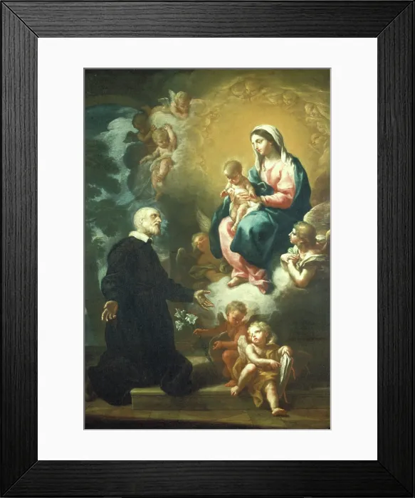 Framed Print : Apparition of the Virgin to Saint Philip Neri, 18th century. Creator: Etienne Parrocel Framed Print : Apparition of the Virgin to Saint Philip Neri, 18th century. Creator: Etienne Parrocel