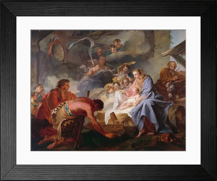 Framed Print : The Adoration of the Shepherds, 1745. Creator: Jean Baptiste Marie Pierre Framed Print : The Adoration of the Shepherds, 1745. Creator: Jean Baptiste Marie Pierre