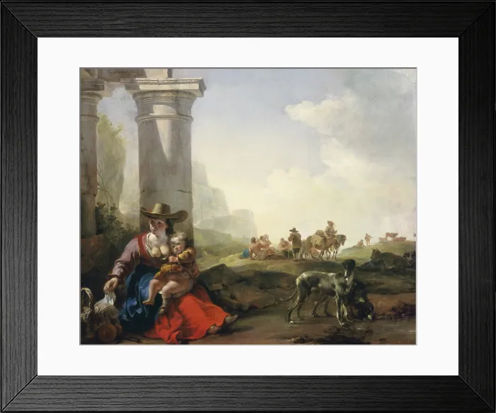 Framed Print : Italian Peasants among Ruins, c.between 1649 and 1650. Creator: Jan Baptist Weenix Framed Print : Italian Peasants among Ruins, c.between 1649 and 1650. Creator: Jan Baptist Weenix