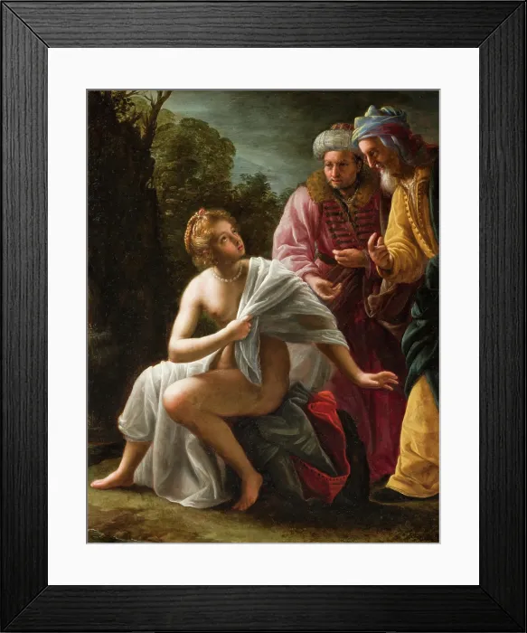 Framed Print : Susanna and the Elders, c1620. Creator: Ottavio Mario Leoni Framed Print : Susanna and the Elders, c1620. Creator: Ottavio Mario Leoni
