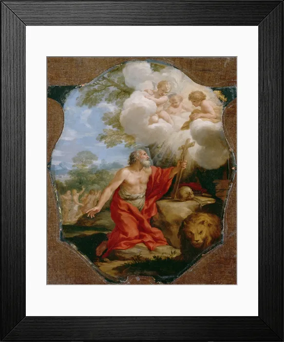 Framed Print : Saint Jerome in the Desert, c1637. Creator: Pietro da Cortona Framed Print : Saint Jerome in the Desert, c1637. Creator: Pietro da Cortona