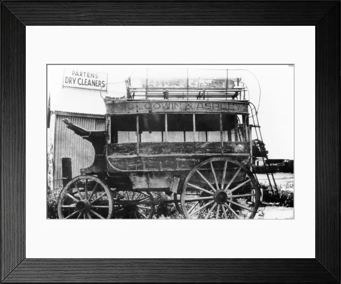 Framed Print : Horsedrawn bus, Brisbane, c1895. Creator: Unknown Framed Print : Horsedrawn bus, Brisbane, c1895. Creator: Unknown