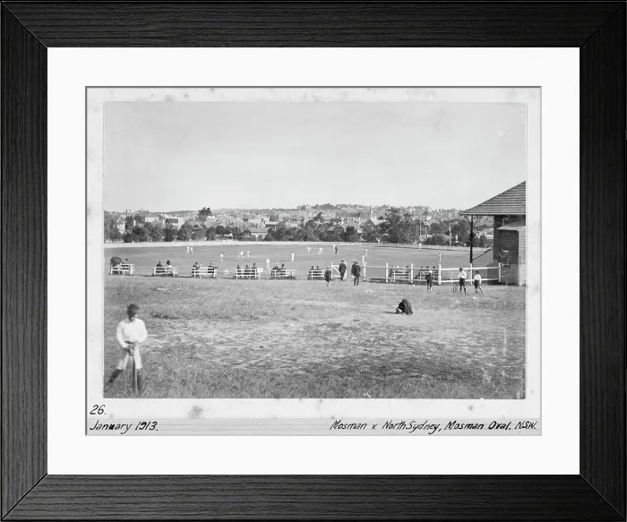 Framed Print : Mosman Oval, January 1913. Creator: Unknown Framed Print : Mosman Oval, January 1913. Creator: Unknown