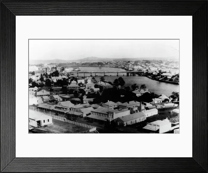 Framed Print : Roma Street between the railway yards and the Brisbane River, 1897. Creator: Unknown Framed Print : Roma Street between the railway yards and the Brisbane River, 1897. Creator: Unknown